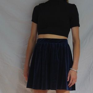 Garage Velvet Skirt Blue